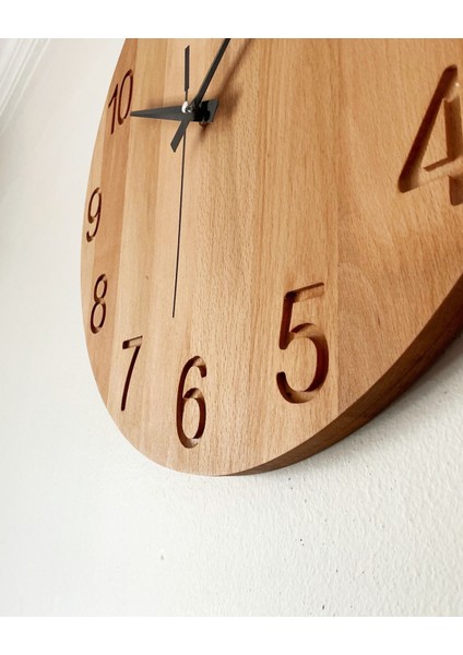 Minimalist Ahşap Duvar Saati, Modern Duvar Saati, Ev si