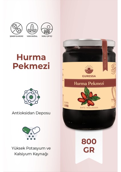 Hurma Pekmezi 800 gr (Şeker İçermez)