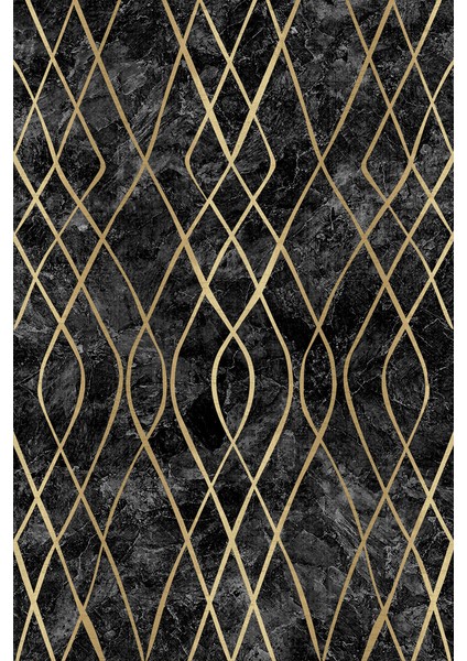 Dijital Baskı Premium Süngerli Kaymaz Taban Modern Salon Mutfak Koridor Halısı Siyah 4104 fiyatları