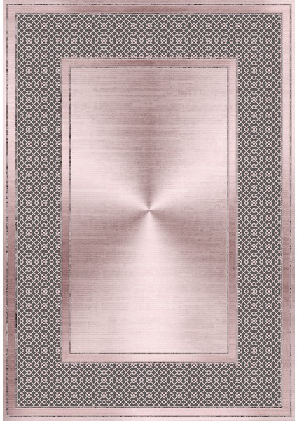 Dijital Baskı Premium Süngerli Kaymaz Taban Modern Salon Mutfak Koridor Halısı Pembe 4110