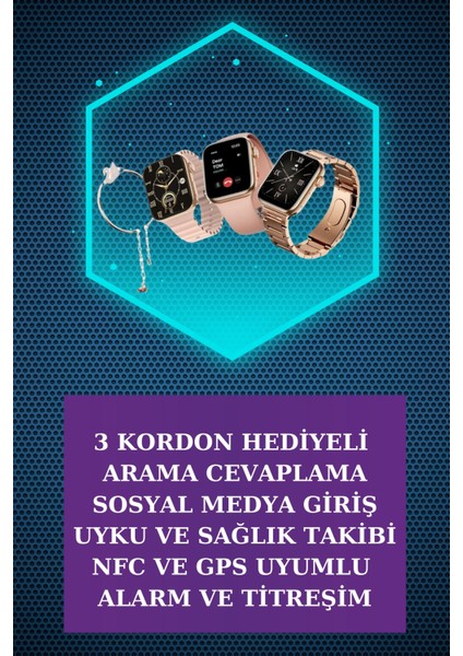 Dijital Göstergeli Powerbank Bluetooth Kulaklık ve Yeni Nesil Amoled Ekran Akıllı Saat