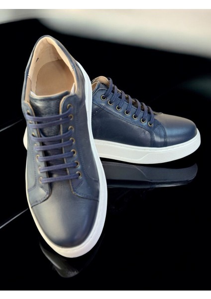 Lüks Deri Erkek Sneaker, Lacivert fırsatları