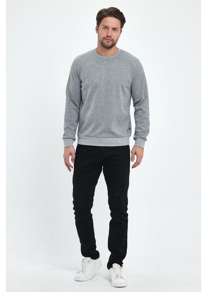 Erkek Yağmur Desen Sıfır Yaka Sweat
