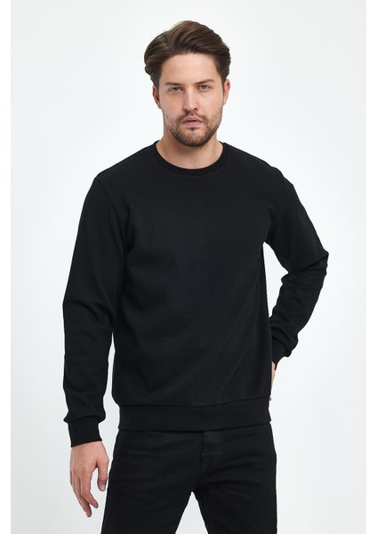 Erkek Yağmur Desen Sıfır Yaka Sweat