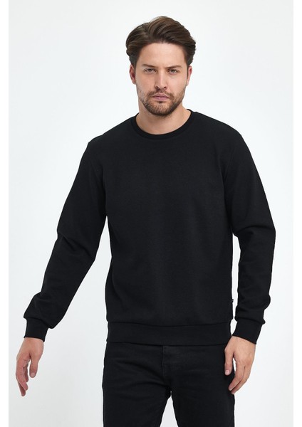 Erkek Yağmur Desen Sıfır Yaka Sweat