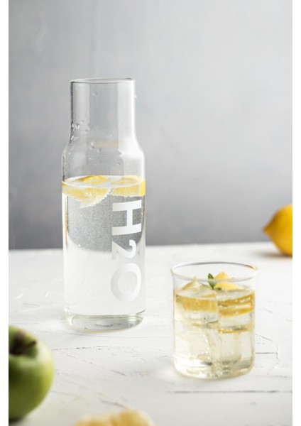 Borosilikat Cam Beyaz Başucu Sürahisi & Cam Sürahi * 600 Ml