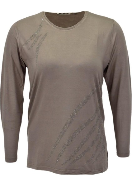 Kadın Uzun Kol Taşlı Bluz BGL-ST03786