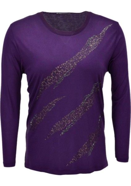 Kadın Uzun Kol Taşlı Bluz BGL-ST03788