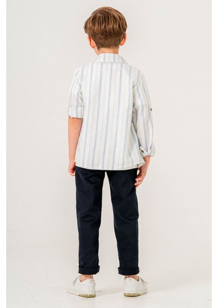 Pantolonlu & Tişörtlü Uzun Kol 3 Parça Erkek Çocuk Gömlekli Takım modelleri