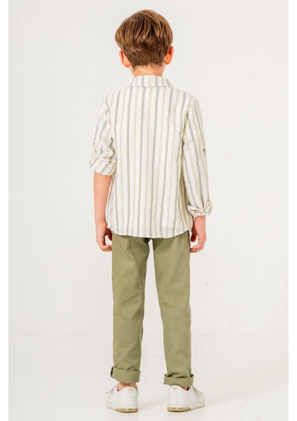 Pantolonlu & Tişörtlü Uzun Kol 3 Parça Erkek Çocuk Gömlekli Takım modelleri