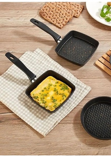 Mini Granit Sos ve Omlet Tavası – Yapışmaz Dayanıklı Pişirme Tavası (Kare, 12 Cm) modelleri