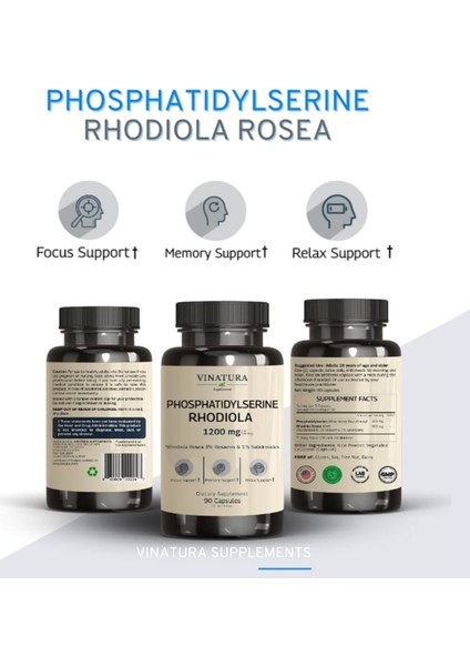 Phosphatidylserine 300MG - With Rhodiola Rosea, 90 Capsules 45 Servings.made In Usa modelleri