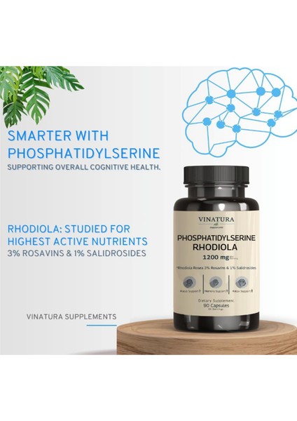 Phosphatidylserine 300MG - With Rhodiola Rosea, 90 Capsules 45 Servings.made In Usa fırsatları