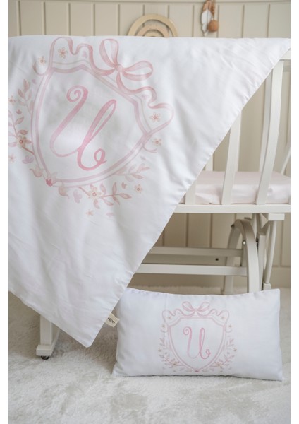 Harf Serisi U Harfi Anne Yanı Nevresim Seti (60X100) - Noble Serie Pembe fırsatları