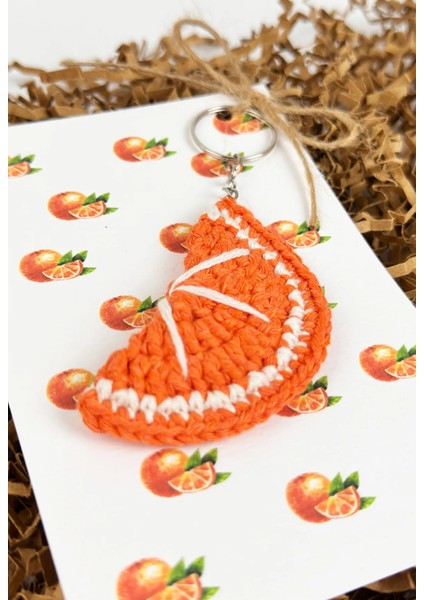 El Örgüsü Amigurum Portakal Şeklinde Anahtarlık Asafora