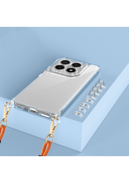 Xiaomi 14T Pro Uyumlu Kılıf Airbagli Takılabilir Askı Aparatlı Snap Silikon Kapak-Şeffaf