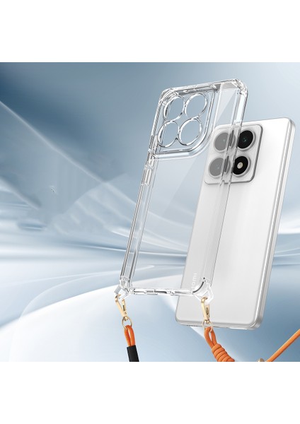 Xiaomi 14T Pro Uyumlu Kılıf Airbagli Takılabilir Askı Aparatlı Snap Silikon Kapak-Şeffaf