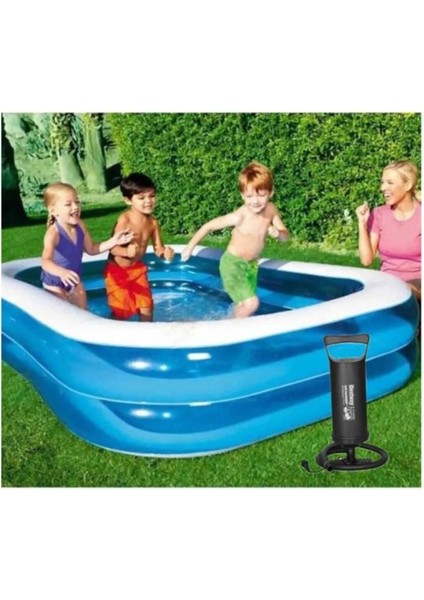 12819 Büyük Boy Şişme Aile Havuzu 211X132X46 cm + Pompa
