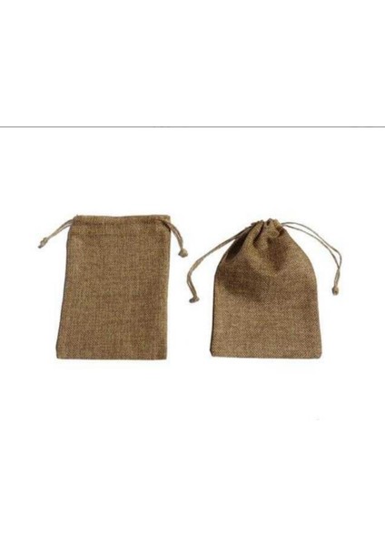 50 Adet Kese Çuval Naturel Rengi 12X15 cm Orta Boy