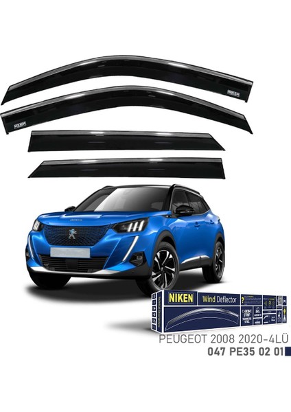 Peugeot 2008 Kromlu Cam Rüzgarlığı Niken 2020+