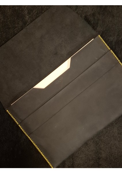 Macbook Air Çantası Füme Nubuk Deri El Dikişi Macbook Pro Kılıfı 13" 14" Seçenekli