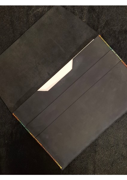 Macbook Air Çantası Füme Nubuk Deri El Dikişi Macbook Pro Kılıfı 13" 14" Seçenekli
