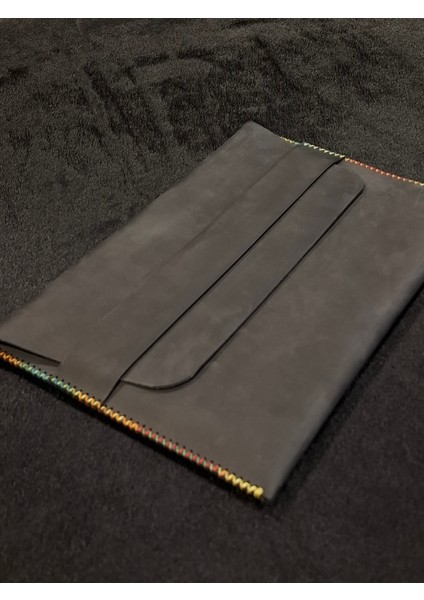 Macbook Air Çantası Füme Nubuk Deri El Dikişi Macbook Pro Kılıfı 13" 14" Seçenekli fırsatları