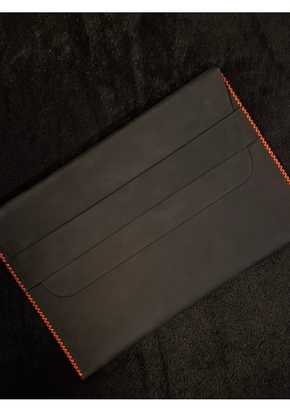 Macbook Air Çantası Füme Nubuk Deri El Dikişi Macbook Pro Kılıfı 13" 14" Seçenekli