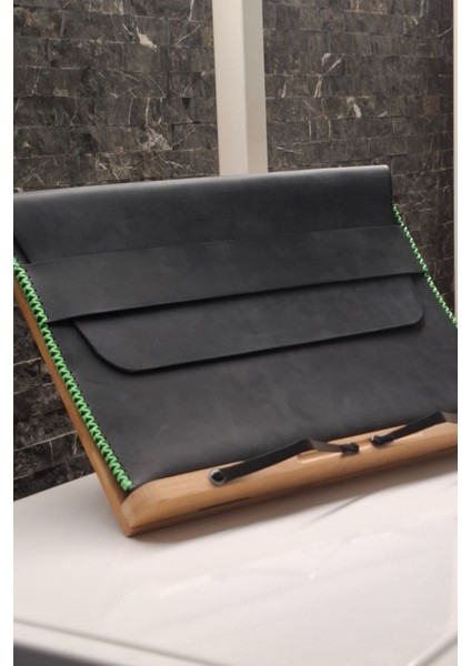 Macbook Air Çantası Füme Nubuk Deri El Dikişi Macbook Pro Kılıfı 13" 14" Seçenekli