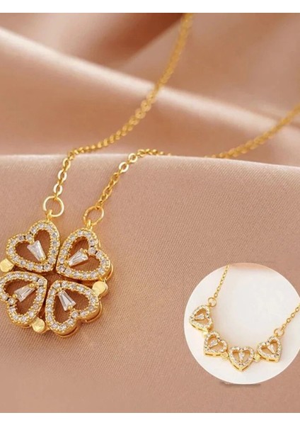Utaylife Çelik Gold Açılır Kapanır Kolye