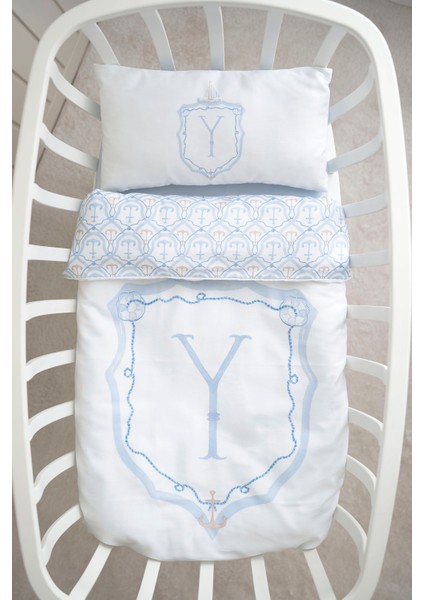 Harf Serisi Y Harfi Anne Yanı Nevresim Seti (60X100) - Noble Serie Mavi fiyatları