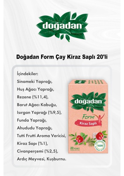 Form Çay Kiraz Saplı 20'li 5 Al 4 Öde ve Rosie Pamuk