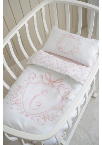 Harf Serisi E Harfi Anne Yanı Nevresim Seti (60X100) - Noble Serie Pembe