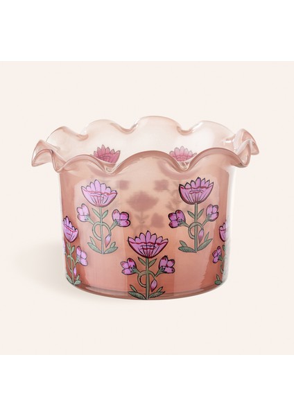 Aravalı Cam Dekoratif Kase 17X17X12 cm Pembe