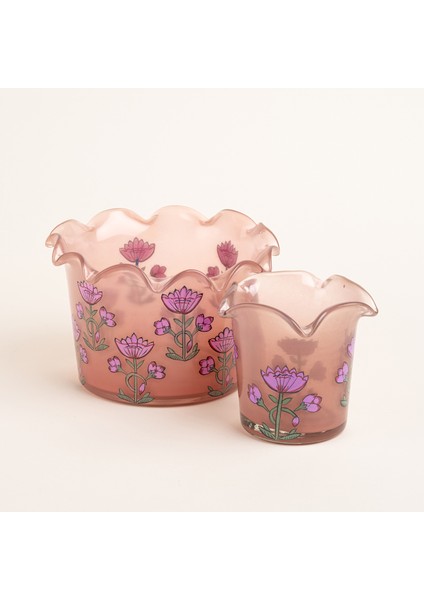 Aravalı Cam Dekoratif Kase 17X17X12 cm Pembe indirimleri
