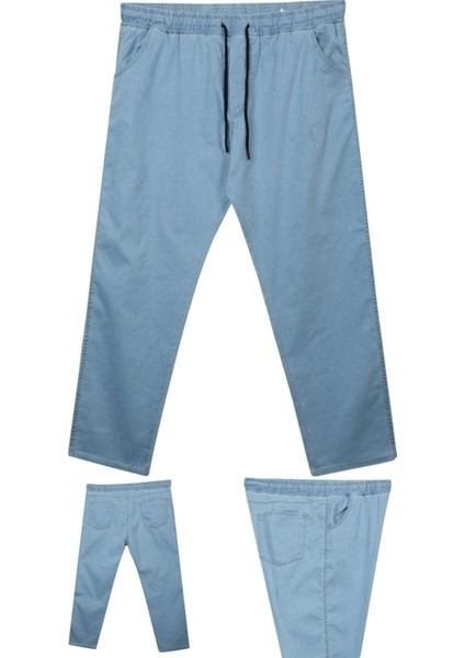 Erkek Büyük Beden 100-180 Kilo Arası İçin Uygun Bağcıklı Likralı Boru Paça Kot Pantolon