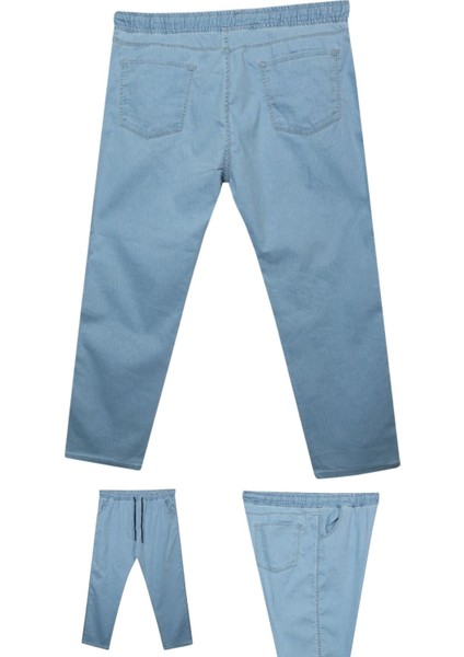 Erkek Büyük Beden 100-180 Kilo Arası İçin Uygun Bağcıklı Likralı Boru Paça Kot Pantolon fiyatları