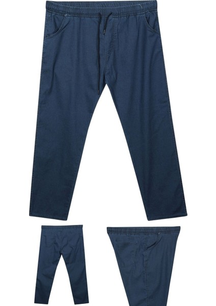 Erkek Büyük Beden 100-180 Kilo Arası İçin Uygun Bağcıklı Likralı Boru Paça Kot Pantolon