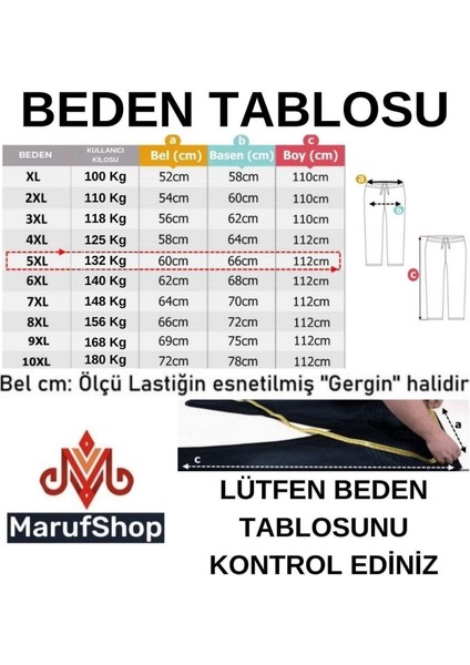 Erkek Büyük Beden 100-180 Kilo Arası İçin Uygun Bağcıklı Likralı Boru Paça Kot Pantolon