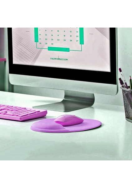 Bilek Destekli Mousepad - Kaymaz Mouse Ped - Fare Pedi - Oval Mouse Altlığı - Oval Mousepad - Mor Mouseped indirimleri