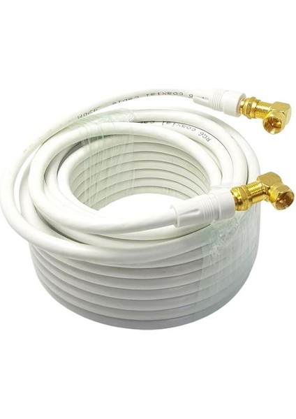 15 Metre 2x 90DERECE Gold F Konnektörlü Anten Kablosu