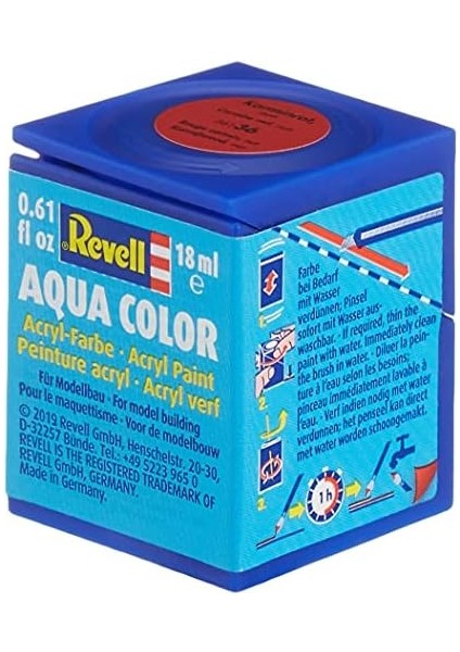 - - Su Bazlı Maket Boyası Karmen Kırmızısı Mat 18 ml (36136)