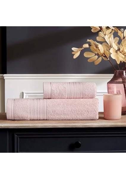 Bamboo Rail Düz%60 Pamuk%40 Bambu Banyo Havlusu, Pembe, 50 x 90 cm fiyatları