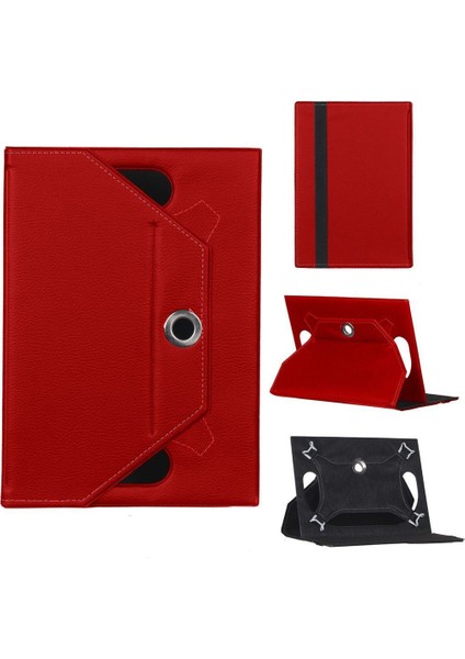 Vorcom S8 Classic Uyumlu Standlı Tablet Kılıfı Kırmızı