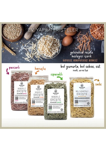 Ev Yapımı Karışık Sebzeli Erişte 500 gr fiyatları