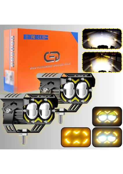 LED Drl Motosiklet Sis Farı Çakarlı Off Road 4 Mod Delici Yüksek Performans metal far seti fiyatları