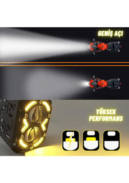 LED Drl Motosiklet Sis Farı Çakarlı Off Road 4 Mod Delici Yüksek Performans metal far seti modelleri