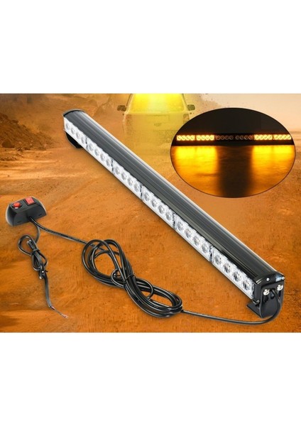 Tepe LED Bar Çakarlı Ikaz Lambası Off Road 12 24V 90CM Sarı Çakar Metal Gövde
