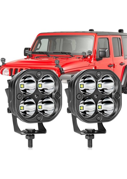 2 Adet Off Road ve Arazi Aracı 3 Inç Beyaz Renk Çalışma ve Sis Lambası
