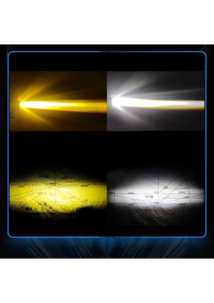 2 Adet Motosiklet LED Lazer Sis Farı Delici Modifiye Beyaz Sarı Çift Renk 12-80 Volt